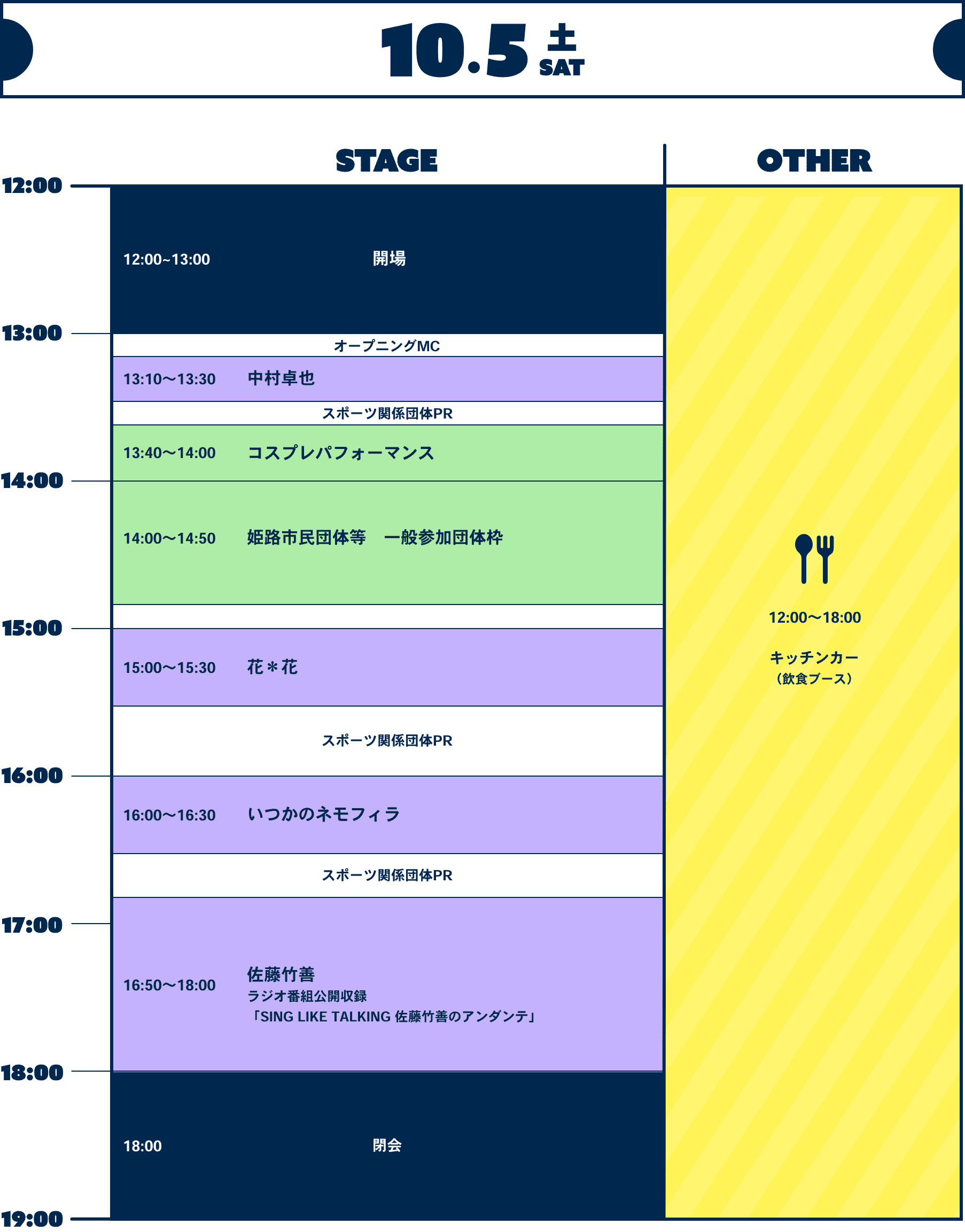 10月5日（土）タイムテーブル