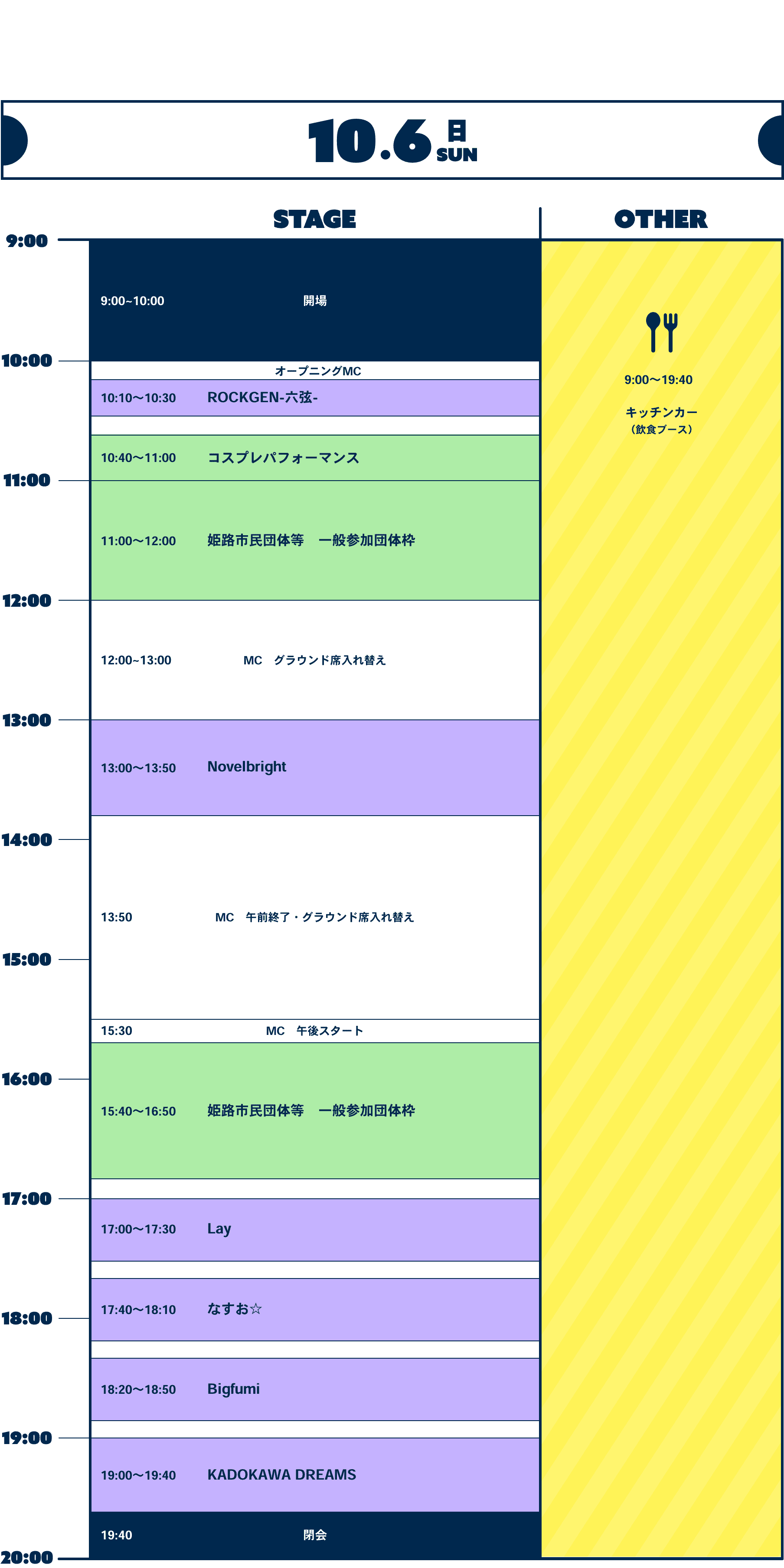 10月6日（日）タイムテーブル